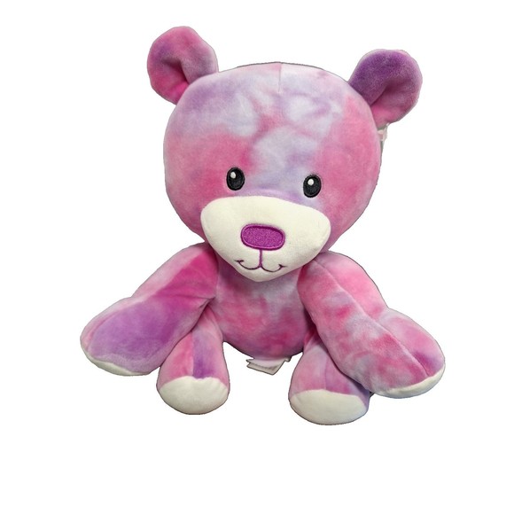 Wellobeez Animal Adventure Super Soft Bear Plush Pink‎ Tie Dye Antimicrobial NWT - Picture 1 of 7